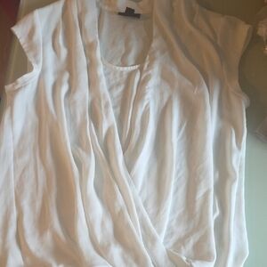 Halogen White Draped Blouse